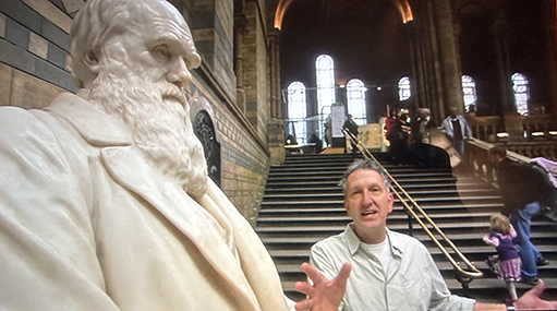 Mark with Darwin in Museum of Life